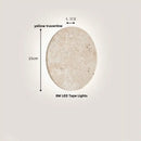 Minimalist beige travertine led wall lights bedroom stone clock