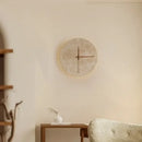 Minimalist beige travertine led wall lights bedroom stone clock