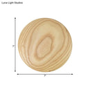 Minimalist beige wood circle led bulb wall sconce parlor light