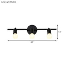 Minimalist black 3-arm vanity light fixture bathroom bare bulb light