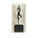 Minimalist black abstract figure luminous canvas wall lamp living room