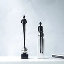 Minimalist black abstract thinker metal figurine living room decor