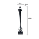 Minimalist black abstract thinker metal figurine living room decor