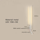 Minimalist black adjustable angle wall lamp bedroom reading sconce