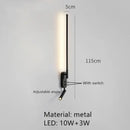 Minimalist black adjustable angle wall lamp bedroom reading sconce