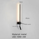 Minimalist black adjustable angle wall lamp bedroom reading sconce