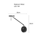 Minimalist black adjustable swing arm wall lamp for bedroom