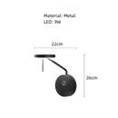 Minimalist black adjustable swing arm wall lamp for bedroom