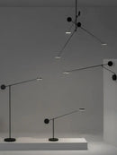 Minimalist black adjustable swing arm wall lamp for bedroom