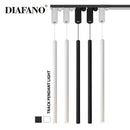 Minimalist black aluminum led ceiling rail track spotlights kitchen