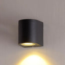 Minimalist black aluminum outdoor cylinder wall light outdoor space