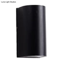Minimalist black aluminum outdoor cylinder wall light outdoor space
