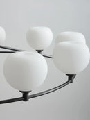 Minimalist black and copper glass chandelier dining room globe light