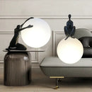 Minimalist black and white humanoid sculpture led table lamp bedroom