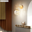 DecorBites™ Minimalist LED Bedroom Sconce with Antler and Glass Design - Wall Mount Lamp with Starry String