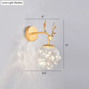 DecorBites™ Minimalist LED Bedroom Sconce with Antler and Glass Design - Wall Mount Lamp with Starry String