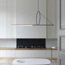 Minimalist black art line led pendant light for dining room