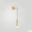 Minimalist black & brass glass ball wall lamp bedroom sconce
