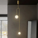 Minimalist black bronze glass ball pendant light for living room