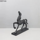 Minimalist black cast iron horse sculpture living room desk decor
