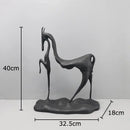 Minimalist black cast iron horse sculpture living room desk decor
