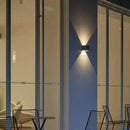 Minimalist black cement led wall lamp living room square light