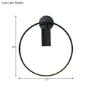 Minimalist black circular metal sconce – living room wall light