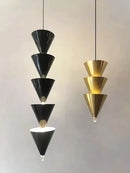 Minimalist black conical pendant light cream bedroom chandelier