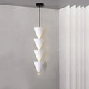 Minimalist black conical pendant light cream bedroom chandelier