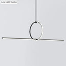 Minimalist black contemporary metal led pendant light for office