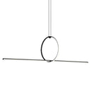 Minimalist black contemporary metal led pendant light for office