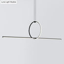 Minimalist black contemporary metal led pendant light for office