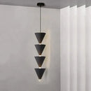 Minimalist black & cream bedroom chandelier stacked conical light
