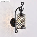 Minimalist black crystal square sconce bedroom 110v-120v wall light