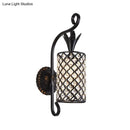 Minimalist black crystal square sconce bedroom 110v-120v wall light