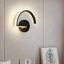 Minimalist black curved wall mounted lighting bedroom sconce