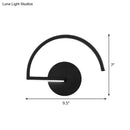 DecorBites™ Black Metal LED Wall Sconce with Minimalist Half-Circle Design - Warm/White Light, Open Concept