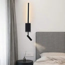 Minimalist black decorative led wall lamp bedroom adjustable spotlight