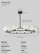 Minimalist black decorbites copper glass chandelier dining room light