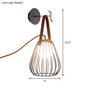 Minimalist black finish pear cage iron wall sconce bedroom light
