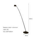 Minimalist black floor lamp with curved led arms for living room