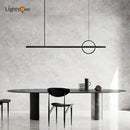 Minimalist black geometric copper chandelier dining room pendant light