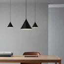 Minimalist black geometric led pendant light living room fixture