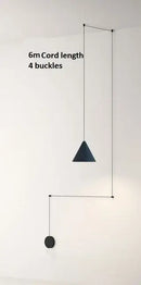 Minimalist black geometric led pendant light living room fixture