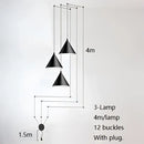 Minimalist black geometric led pendant light living room fixture