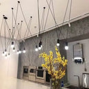 Minimalist black geometric pendant lamp for living room