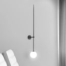Minimalist black glass ball led wall lights for living room