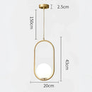 Minimalist black glass ball pendant lamp for dining room