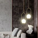 Minimalist black glass ball pendant lamp for dining room