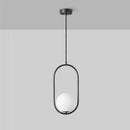 Minimalist black glass ball pendant lamp for dining room